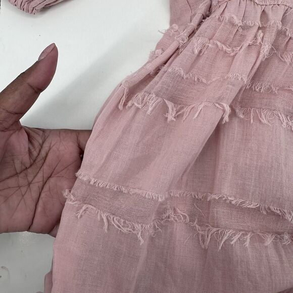 Altar’d State Puff Sleeve Babydoll Mini Dress Women’s Size S Pink Pockets NWT - Picture 3 of 11